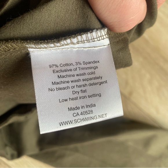 Schwiing coat button front hunter green hooded jacket - Picture 7 of 8